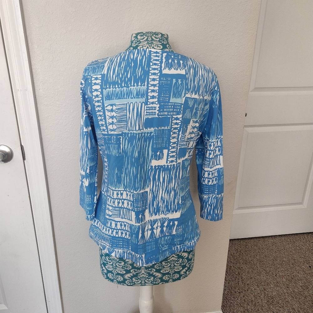 Blue and White top J.mcLaughlin